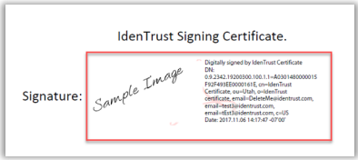 Image of IdenTrust Signing Certificate