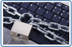 Chain and lock around keyboard