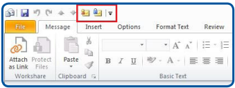 Certified email highlighted in outlook menu
