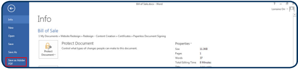 Saving a Word Document To PDF