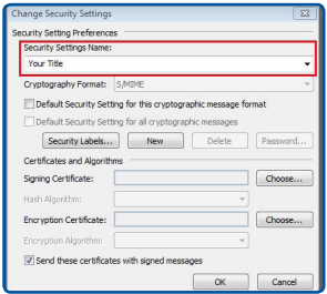 Change Security Settings name