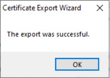 Export Successful Window
