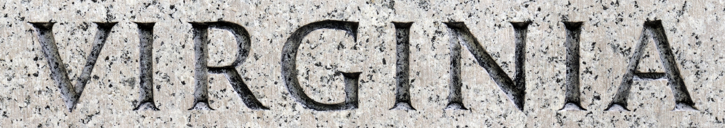 The word Virginia engraved in stone