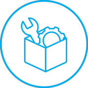 Icon of box with gear and wrench inside