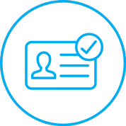 ID icon with a checkmark icon