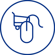 cart and computer mouse icon
