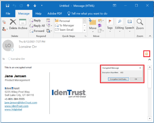 Encrypted Email Sample Image