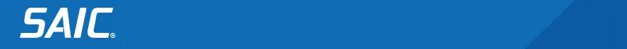 Blue banner with the word SAIC on it