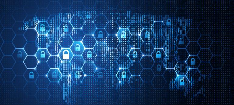 world map made up of cybersecurity locks
