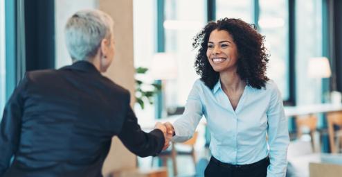 Woman making a business deal