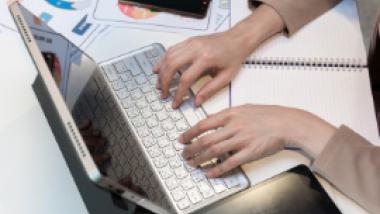 Document Signing - hands and keyboard